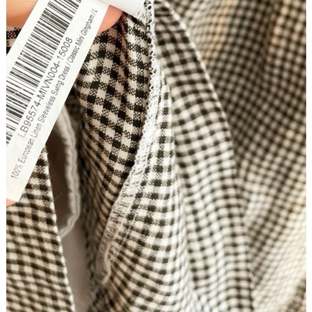 Quince 100% European Linen Sleeveless Swing Dress Classic Mini Gingham - Picture 6 of 6